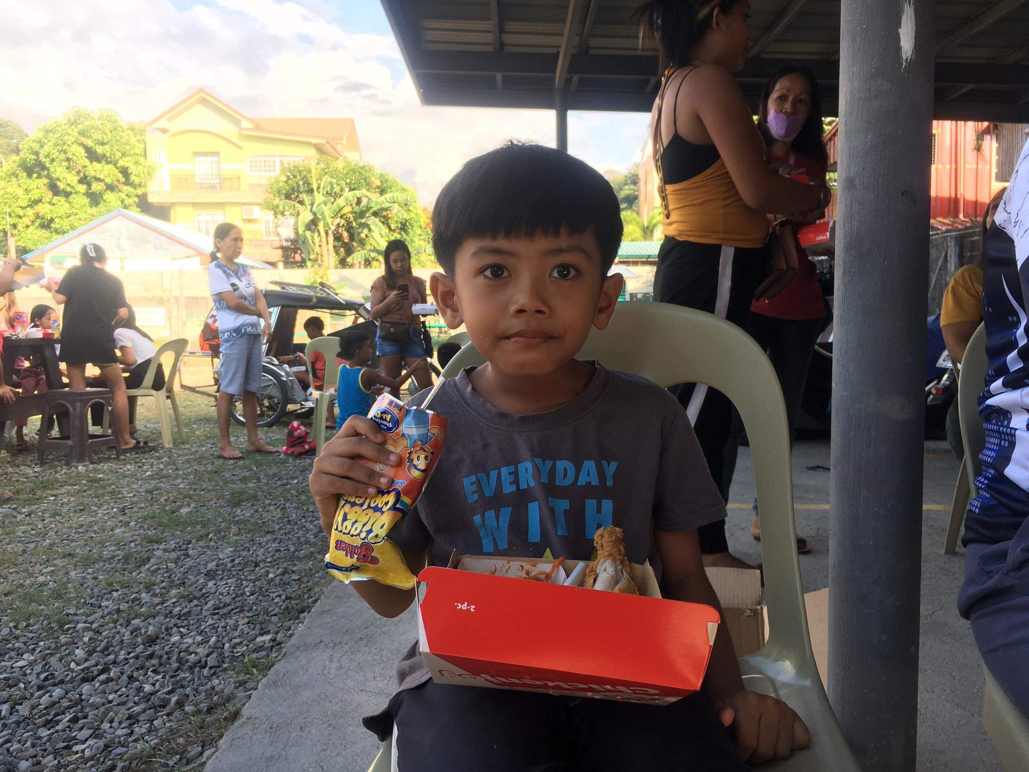 Community gathering at the 2023 Christmas Feeding Project